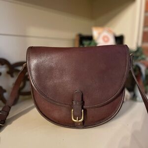Vintage Coach 6750 Riding Bag NYC Rare Mahogany Brown Buckle Crossbody Shoulder